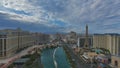Aerial view of Las Vegas strip, time lapse.