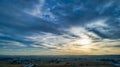 Late Afternoon Sun With Partly Cloudy Blue Sky Over Farm Countryside Background Royalty Free Stock Photo