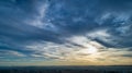 Late Afternoon Sun With Partly Cloudy Blue Sky Over Farm Countryside Background Royalty Free Stock Photo