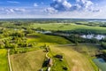 Aerial view of Latvia countryside in beautiful spring day