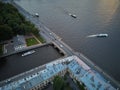 Aerial view of Laundry bridge, Fontanka river and Neva river in Saint-Petersburg, Russia.