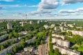 Aerial view of Lazdynai district of Vilnius city, with the TV tower in background Royalty Free Stock Photo