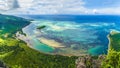 Aerial view of Le Morne Brabant mountain, Mauritius island, Africa