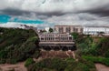 Aerial view of the Leas Cliff Hall and coast in Folkestone, United Kingdom Royalty Free Stock Photo