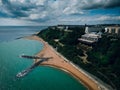 Aerial view of the Leas Cliff Hall and coast in Folkestone, United Kingdom Royalty Free Stock Photo