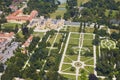 Aerial view of Lednice Valtice Area with castle and a park in South Moravia, Czech Republic. Royalty Free Stock Photo