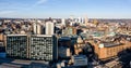 Aerial view of Leeds city centre skyline Royalty Free Stock Photo