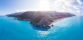 Aerial view of Lefkada island Greece. Beautiful beach unique rocky cliffs turquoise blue water bay in the greek spectacular coast