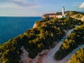 aerial view of lefkada lighthouse Royalty Free Stock Photo