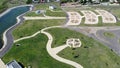 Brazi Park near Ploiesti City , Romania , aerial view