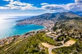 Aerial view of Lekuresi Castle in Saranda, Albania