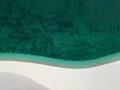 Aerial view of Lencois Maranhenses. White sand dunes with pools of fresh and transparent water. Desert. Brazil Royalty Free Stock Photo