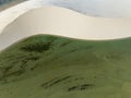 Aerial view of Lencois Maranhenses. White sand dunes with pools of fresh and transparent water. Desert. Brazil Royalty Free Stock Photo