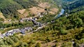 Aerial view of Les Vignes village in the Gorges du Tarn Royalty Free Stock Photo