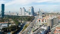 Aerial view Levent district in Istanbul, showing Buyukdere avenue and important shopping ma Royalty Free Stock Photo