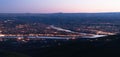 Aerial View Lewiston Idaho Bridge Bend Clearwater River Sunset