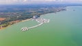 Aerial view of the Lexis Hibiscus Hotel Port Dickson, off the Malaysia coast Royalty Free Stock Photo