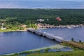 Aerial view of Lielupe railway bridge