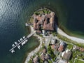 Aerial view of Lierna, a village on Lake Como Royalty Free Stock Photo