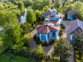 Aerial view the Life-giving Spring Church in the village in the Bykovo estate,Russia