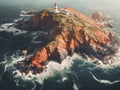 Aerial view of the Lighthouse of Cabo da Roca, Portugal