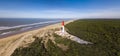 Aerial view of lighthouse La Coubre in La Tremblade, Charente Maritime