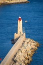 Aerial view of the lighthouse at Port Lympia, Nice, South of France Royalty Free Stock Photo