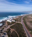 Aerial view from a lighthouse in the Portuguese coastline. Cape raso Lighthouse Cascais, Portugal Royalty Free Stock Photo