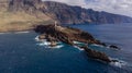 Aerial view of the lighthouse Teno on The Tenerife, Canary Islandstic Ocean Royalty Free Stock Photo