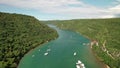 Aerial view of Limski kanal or Lim channel.