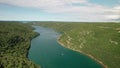 Aerial view of Limski kanal or Lim channel