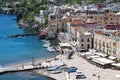 Aerial view of Lipari harbor, Aeolian Islands near Sicliy, Italy Royalty Free Stock Photo