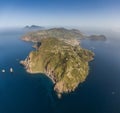 Aerial view of Lipari, the largest of the Aeolian Islands, southern Italy Royalty Free Stock Photo
