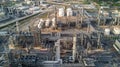 Aerial view liquid chemical tank terminal, Storage of liquid chemical and petrochemical products tank, Oil and gas storage tanks Royalty Free Stock Photo