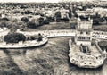 Aerial view of Lisbon, Belem Tower - Tagus River, Portugal Royalty Free Stock Photo