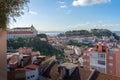 Aerial view of Lisbon with Graca Convent and Saint Georges Castle Castelo de Sao Jorge - Lisbon, Portugal Royalty Free Stock Photo