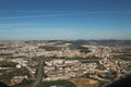 Aerial view of Lisbon landscape from a plane in a clear day