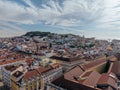 Aerial view of Lisbon skyline on a sunny day in Portugal