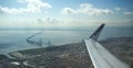 Aerial view of Lisbon - Vasco da Gama Bridge Royalty Free Stock Photo