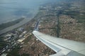 Aerial view of Lisbon - Vasco da Gama Bridge Royalty Free Stock Photo