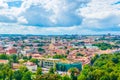 Aerial view of the lithuanian capital vilnius from the three crosses hill....IMAGE Royalty Free Stock Photo