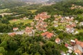 Aerial view of little Italian village Ferrera di Varese, province of Varese, Lombardy, Italy