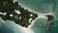 Aerial view of The Little Liguid Island (Buenavista Resort) on a sunny day
