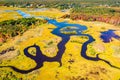 Aerial view of Little River estuary Royalty Free Stock Photo