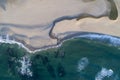 Aerial view of little river estuary in northern Portugal Royalty Free Stock Photo