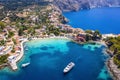 Aerial view of the little village of Assos, Kefalonia Royalty Free Stock Photo