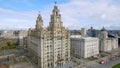 Aerial View Of Liverpool and Iconic Royal Liver Building Royalty Free Stock Photo