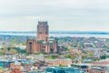 Aerial view of Liverpool including the cathedral, England Royalty Free Stock Photo