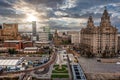 Aerial view of the Liverpool skyline in United Kingdom Royalty Free Stock Photo