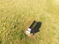 Aerial view of livestock water trough.